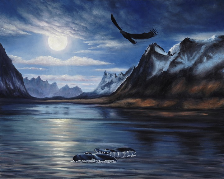 Full Moon painting artwork by Belinda Leigh