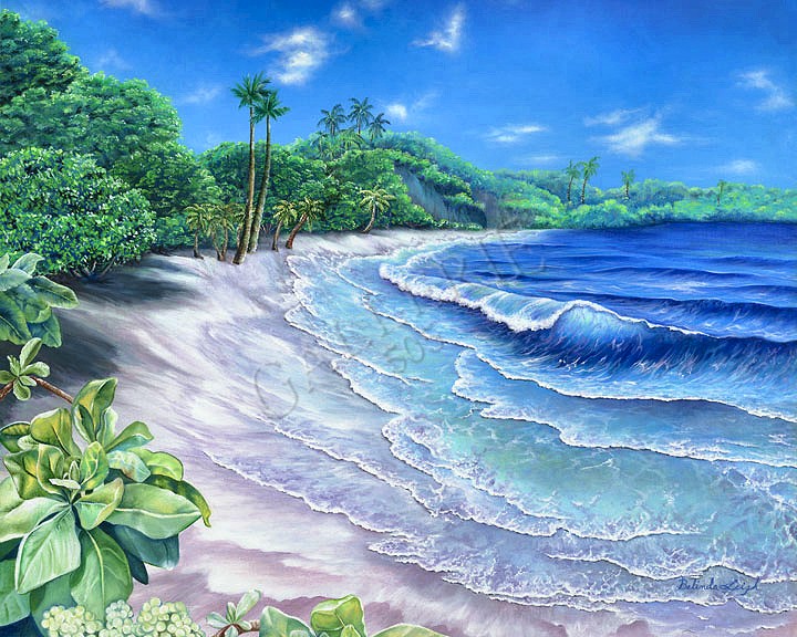 Hamoa Beach painting artwork by Belinda Leigh