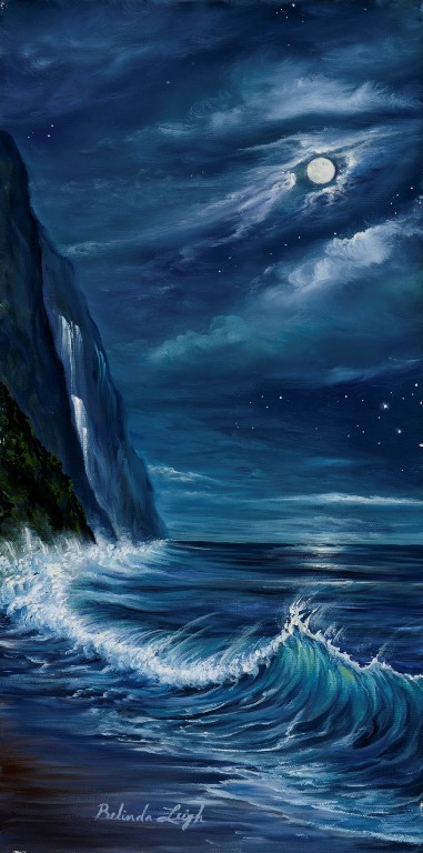 Blue Moon painting artwork by Belinda Leigh